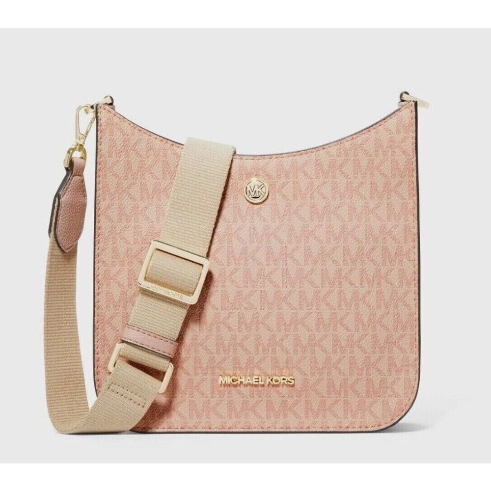New Michael Kors Briley Small Logo Messenger Bag Ballet